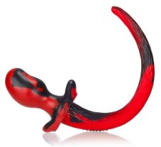 Anal Plug - Dog Tail OB Black and Red M (9.5 x 5 cm) - gb27673