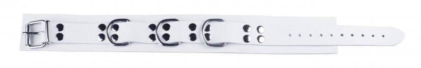 Kožený obojok "The Red" biely