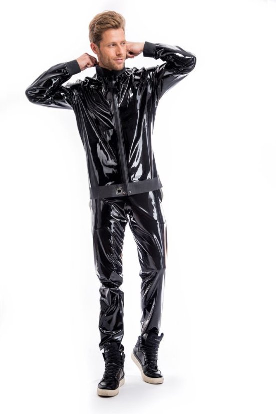 Latexová mikina so stojáčikom a praktickými vreckami - kombinácia s nohavicami