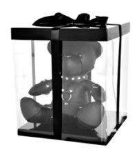 Leather BDSM Teddy Bear - Red Harness - gb17394