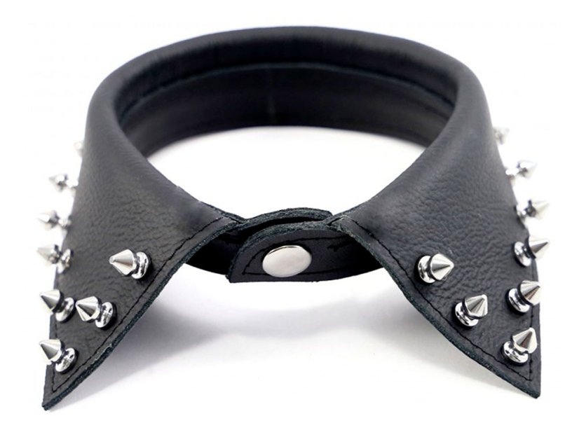Elegantný kožený obojok s hrotmi