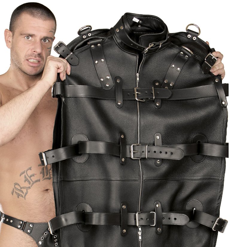 Kožený bondážny vak - horný detail