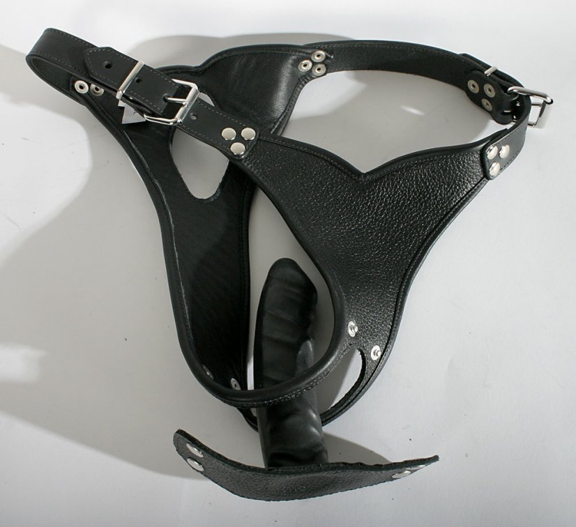 Kožené nohavičky s odopínateľným dildom