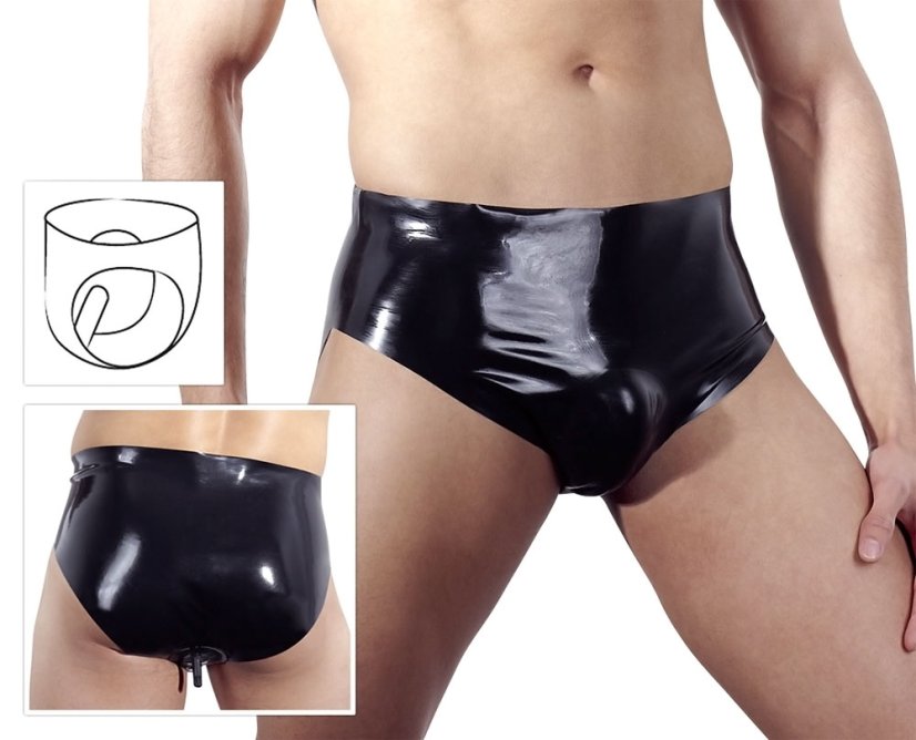 Latexové slipy s nafukovacím análnym kolíkom