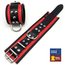 Leather Handcuffs "The Red" Red and Black - gb29462