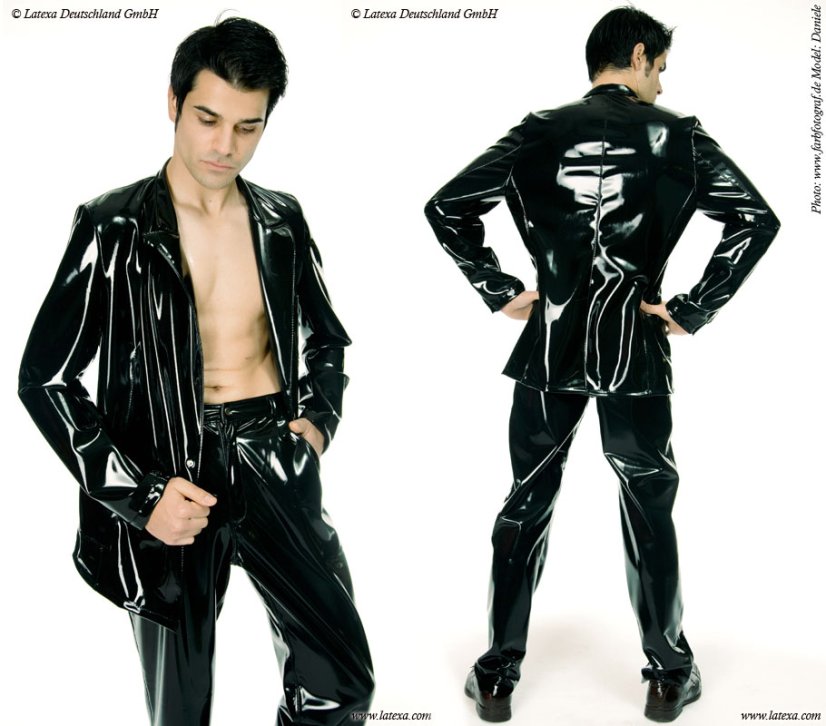 Pánske latexové sako s prešívanými švami