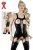 Women's latex bodysuit with straps and breast openings