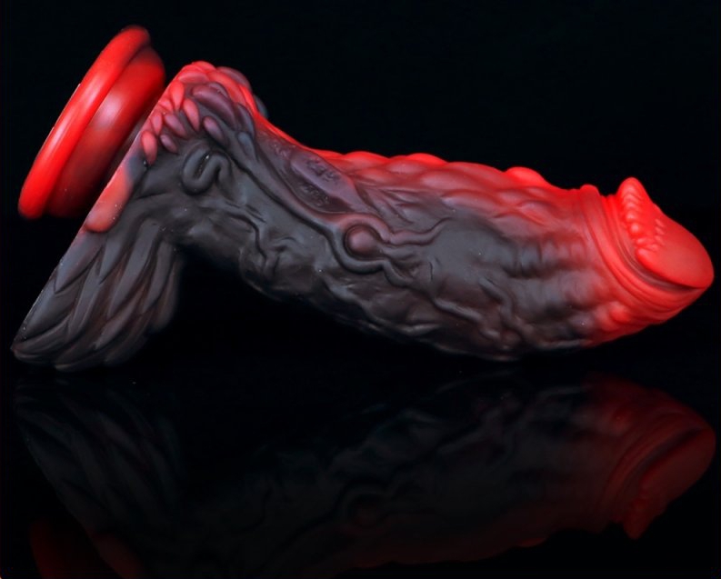 Dildo Dragon Yong 15 x 5,5 cm Black-Red - gb39897