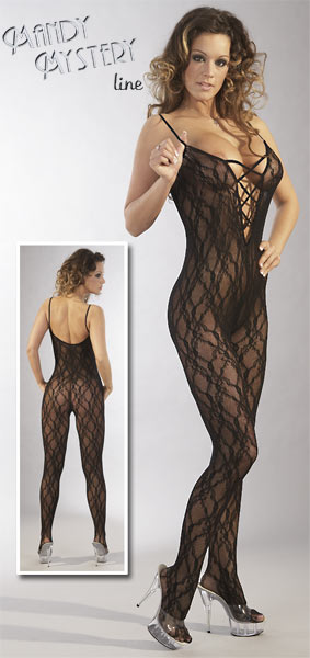 Sieťový catsuit so šnurovaním