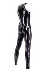 Pánsky latexový catsuit bez rukávov, so zipsom v rozkroku - pohľad zozadu
