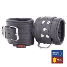 Kožené putá na ruky "The Red" čierna (polstrovaná) - gb12547