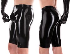 Pánské latexové kraťasy s třícestným zipem