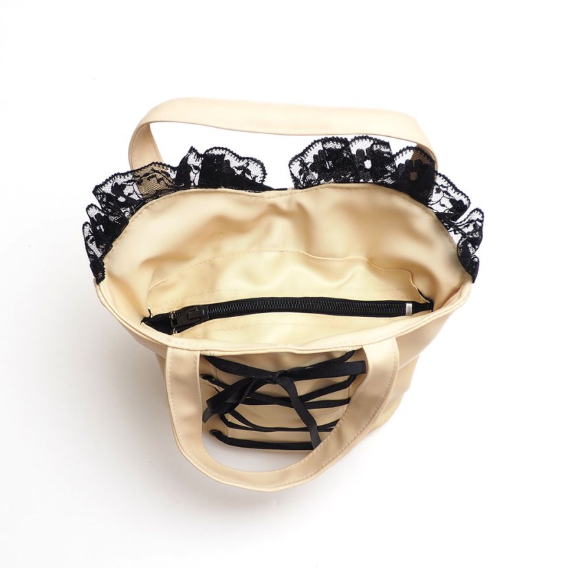 Latexová kabelka v tvare korzetu - pohľad zhora