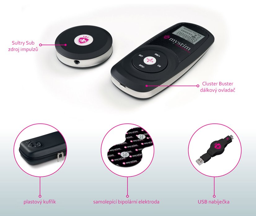 Elektrostimulátor Cluster Buster - obsah balení