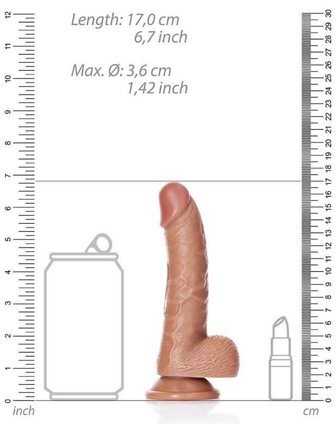 RealRock Curved Dildo Balls 12,5 x 3,6 cm Latino - gb44875