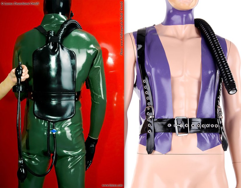 Latexová postrojová súprava pre klystír a breathplay