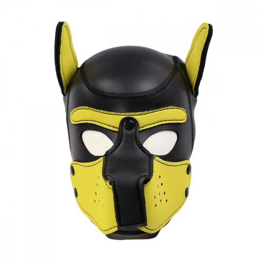 Neoprenová psí maska černo-žlutá