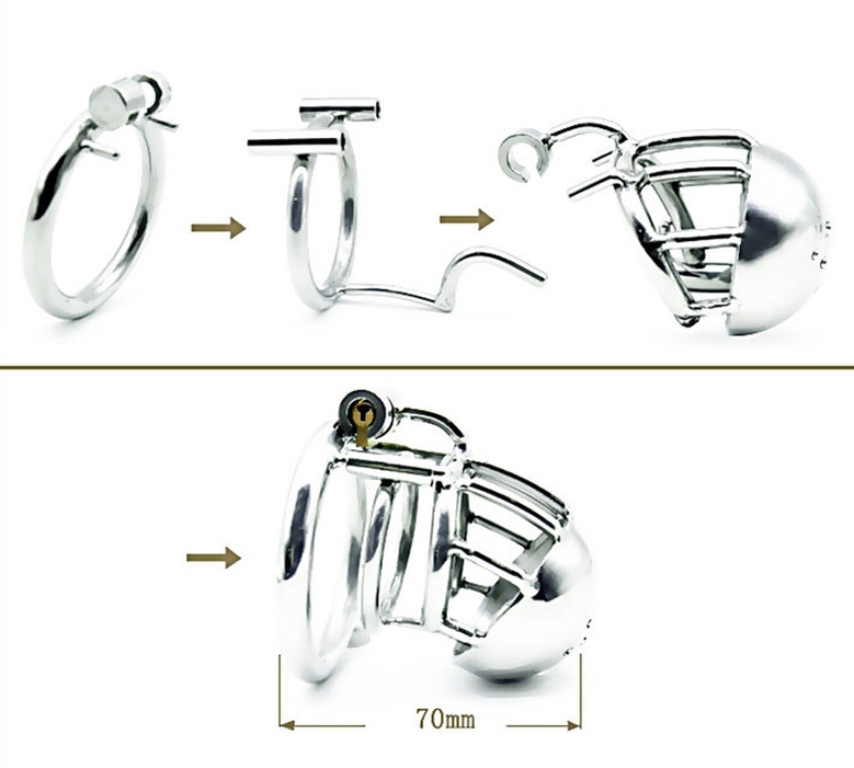 Kovový pás cudnosti Kidding Zone Bridge 5,2 x 3,5 cm - L (krúžok 5 cm)