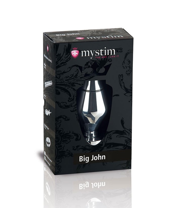 Kovový análny kolík pre elektrosex - Big John XL - balenie
