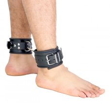 Leather Ankle Cuffs "The Red" Black - gb14298