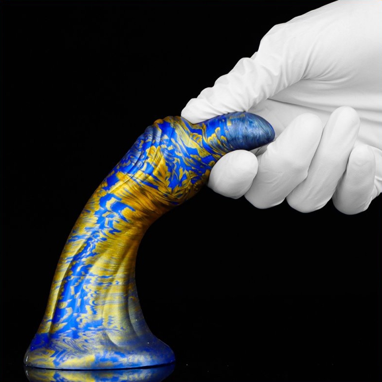 Fantasy Dildo Dukix 14 x 4,4 cm Blue-Gold - gb45124