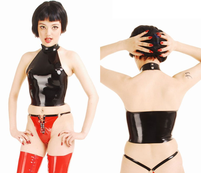 Latexový top s obojkom