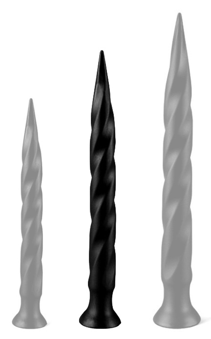 Long Tail Dildo M 42 x 4,5 cm Black - gb13467