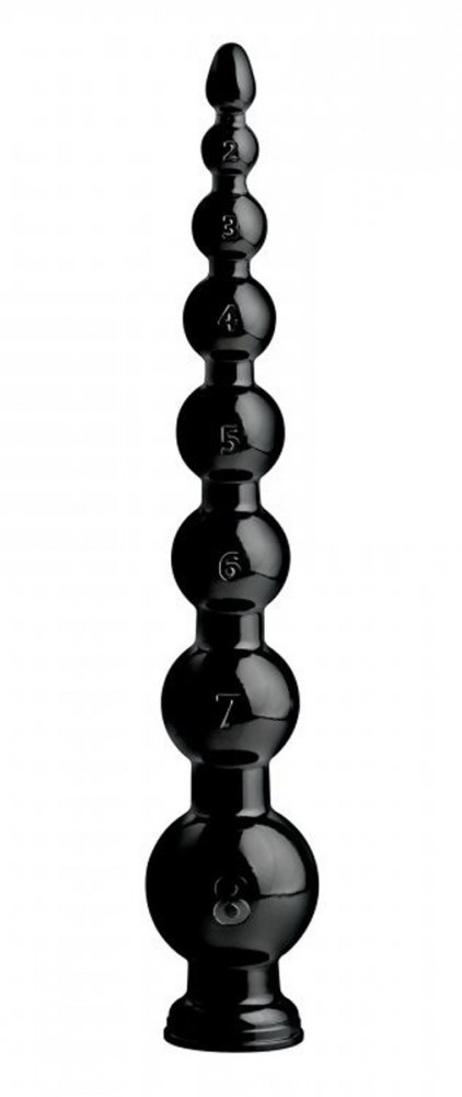 Černé dildo - Long Beaded Hose (50 x 6,3 cm) - gb20652
