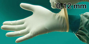Chirurgické rukavice - tloušťka latexu 0,12 mm