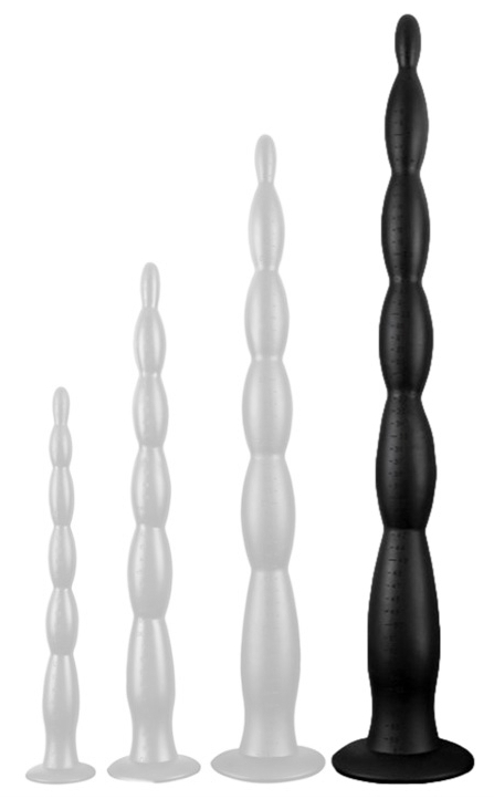 Long Dildo Scale Beads XL 60 x 6 cm Black - gb13455